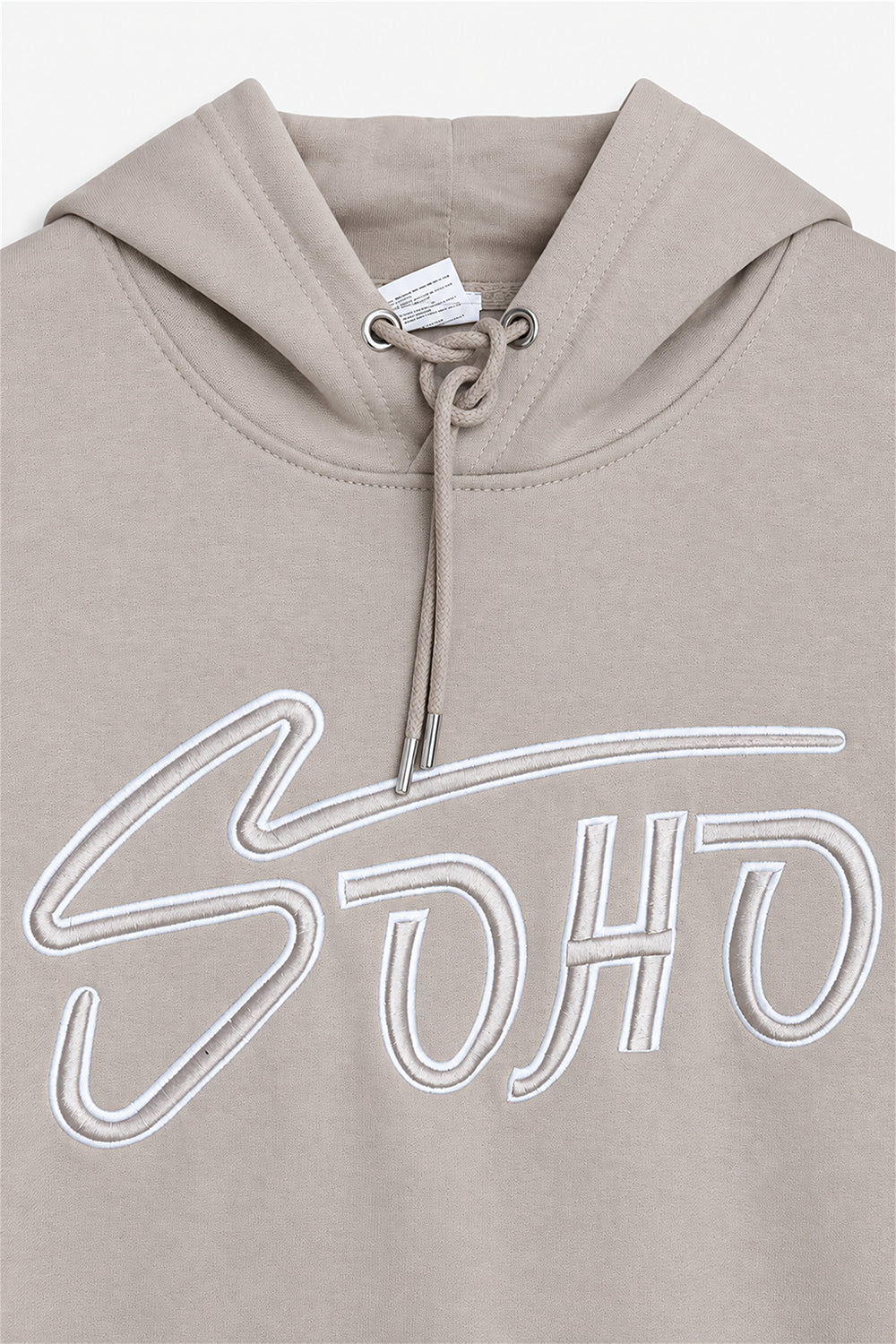 Men Branded EMB Pullover Hoodie - Fawn