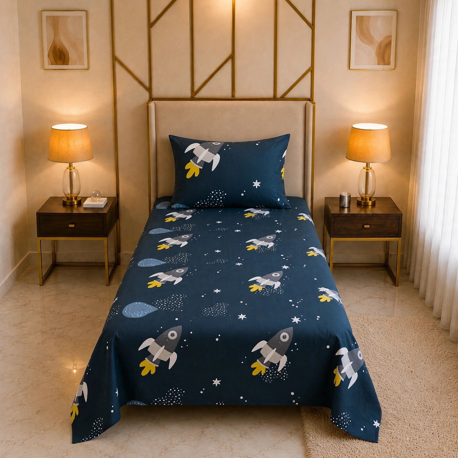 Kids Printed Cotton Rich Bedsheet Set TC-150