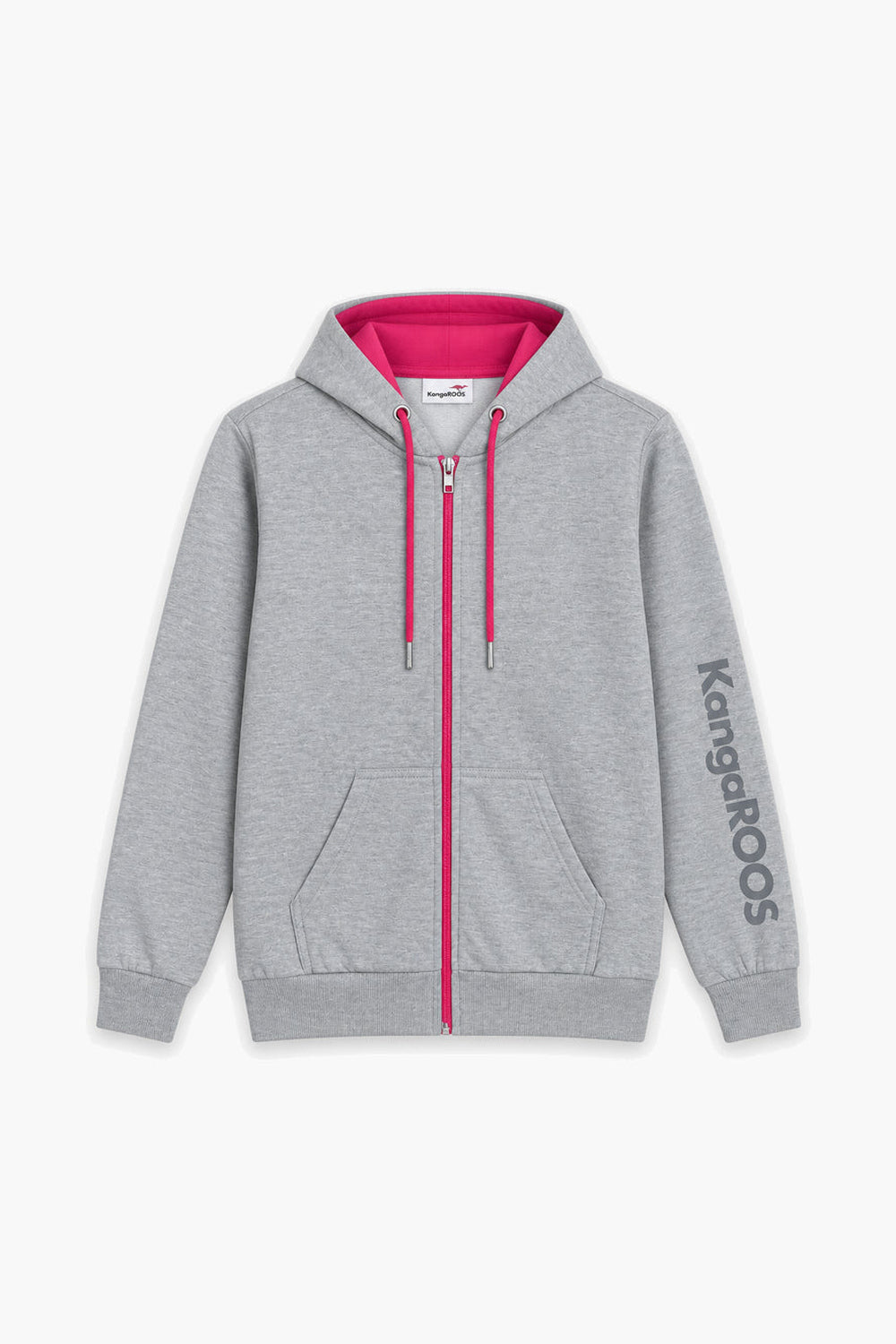 Women Branded Fleece Zipper Hoodie - Grey
