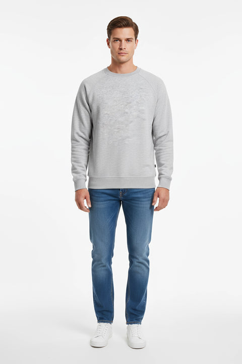 Men Branded Basic Sweatshirt - Grey