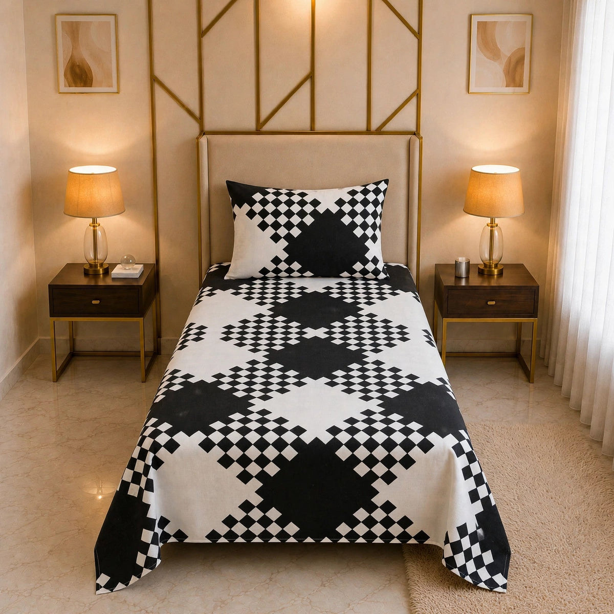 Knotco Printed Cotton Rich Bedsheet Set TC-150