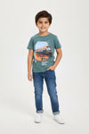 Boys Branded Graphic T-Shirt - Sea Green
