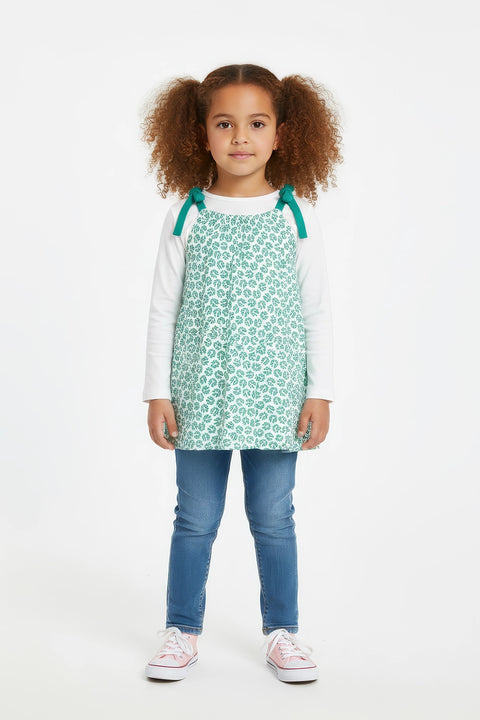Girls Branded Graphic Tunic - Green