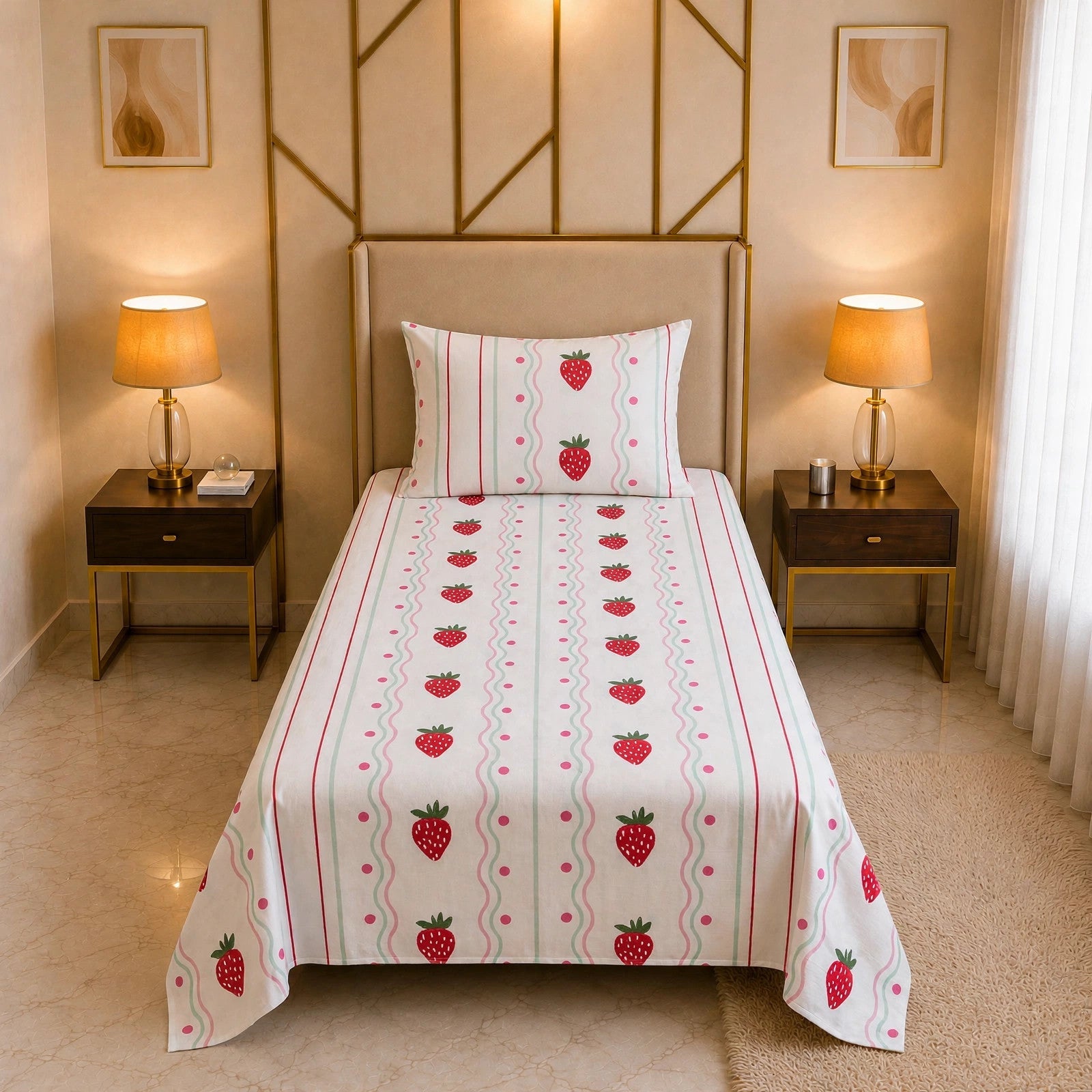 kids Printed Cotton Rich Bedsheet Set TC-150