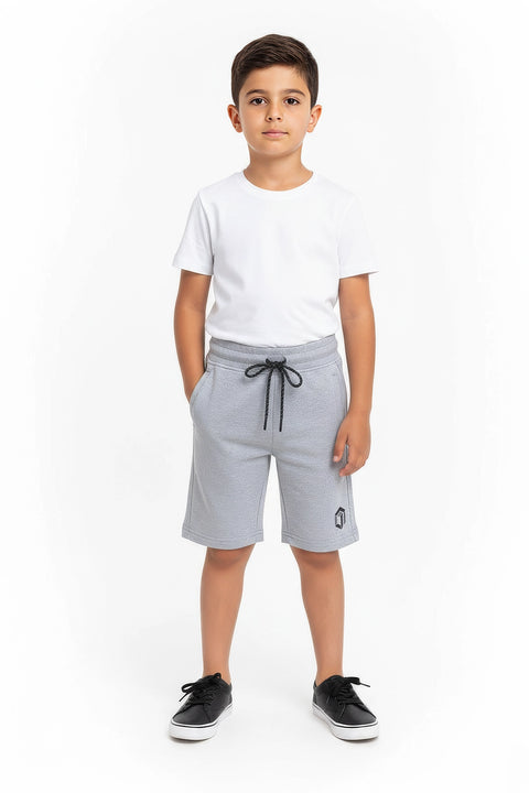 Boy Branded Short - Heather Grey