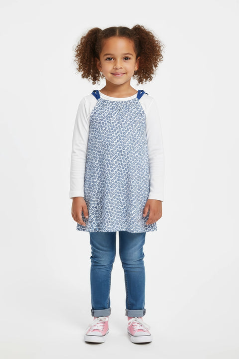 Girls Branded Graphic Tunic - Blue