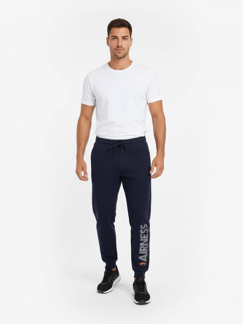 Men Branded Fleece Trouser - Navy