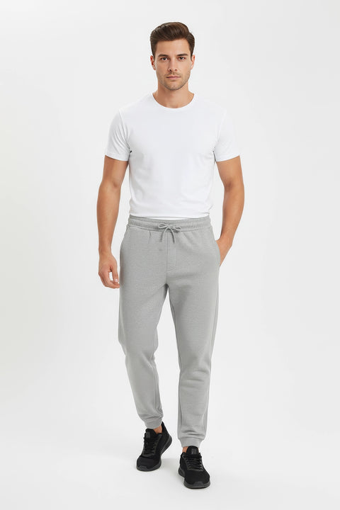 Men Branded Fleece Pajama - Heather Grey