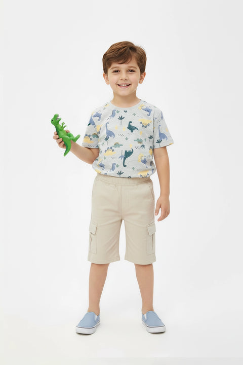 Boys Branded Graphic T-Shirt - Heather Grey