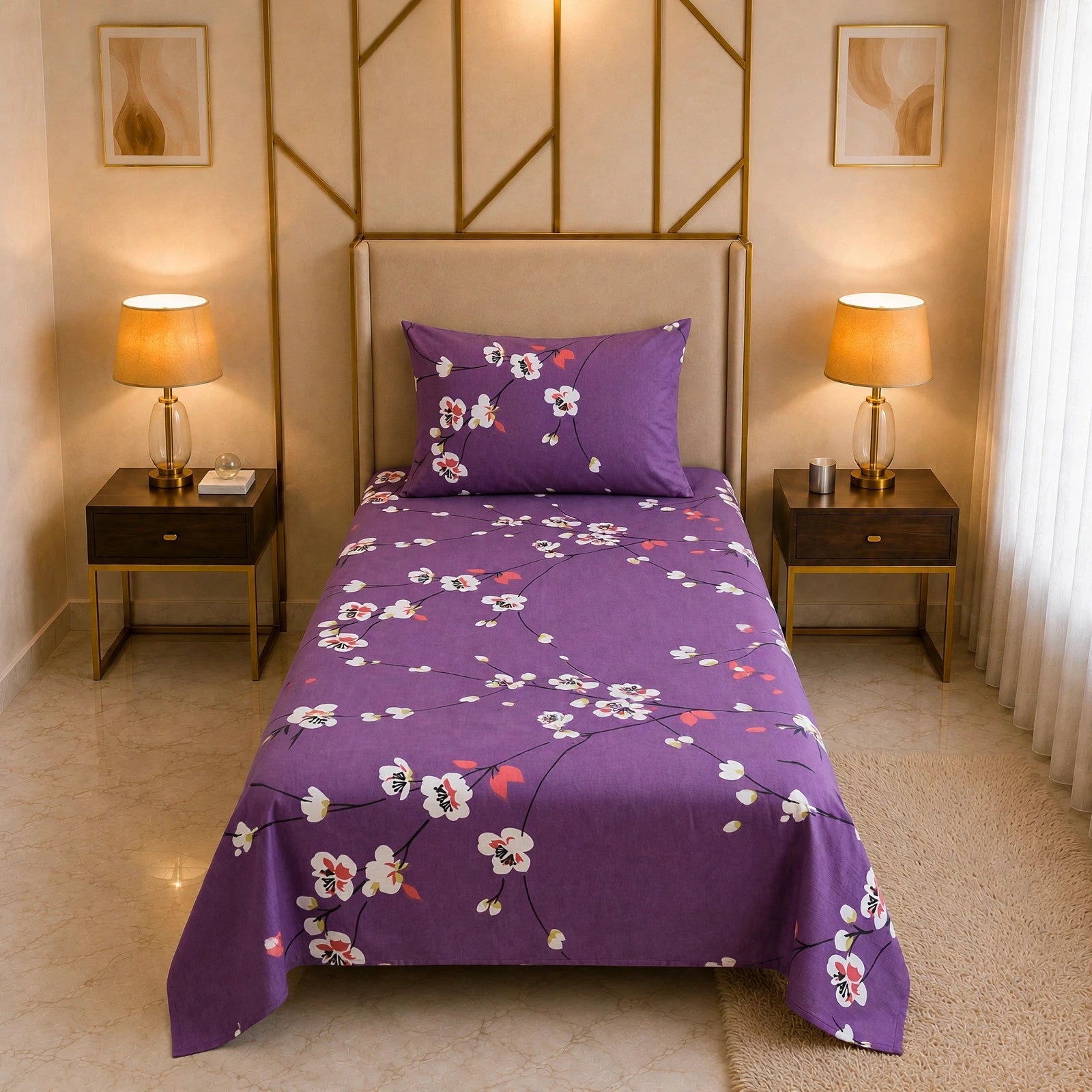 Knotco Printed Cotton Rich Bedsheet Set TC-150