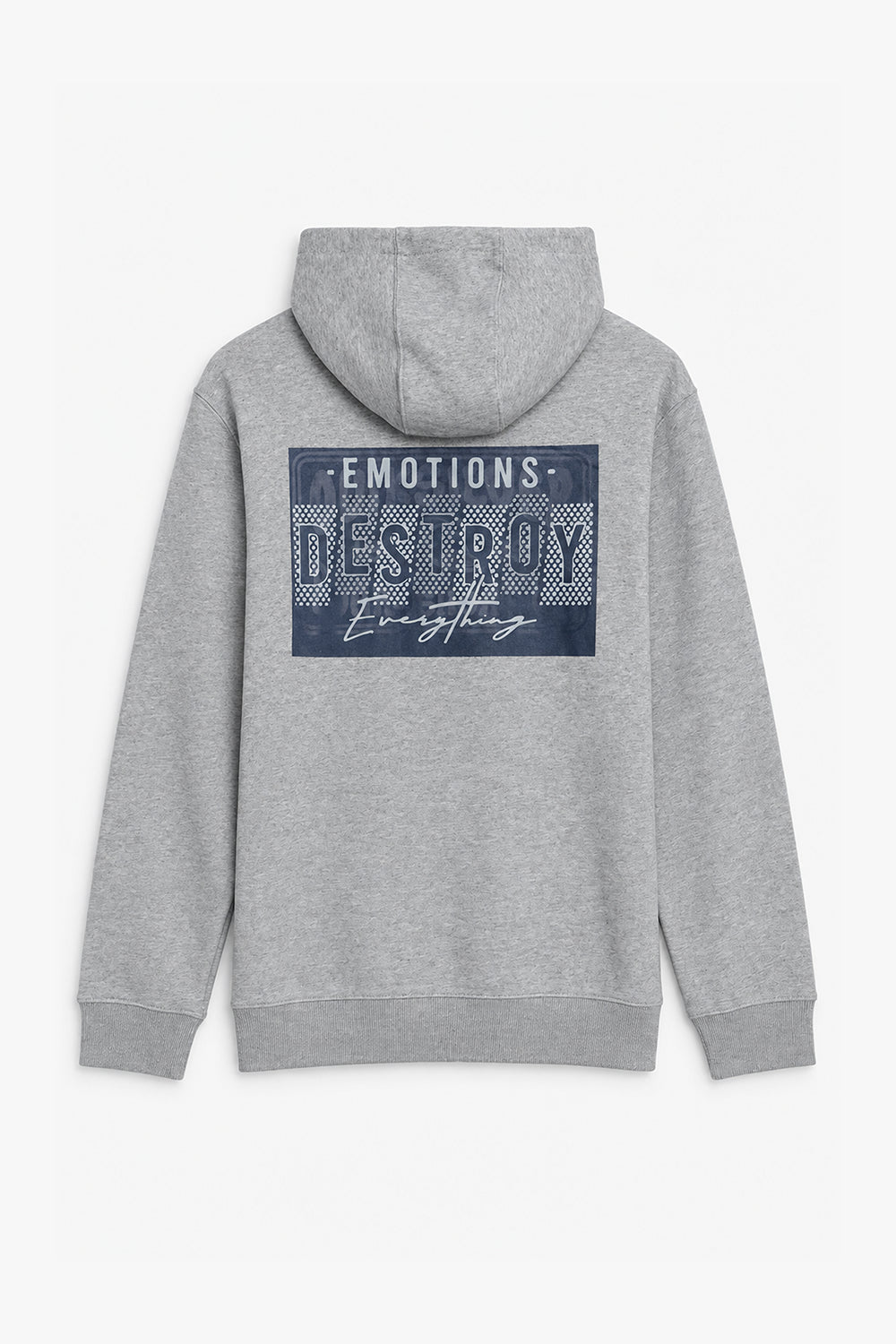 Men Branded Graphic Pullover Hoodie - Grey