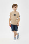Boys Branded Graphic T-Shirt - Khaki