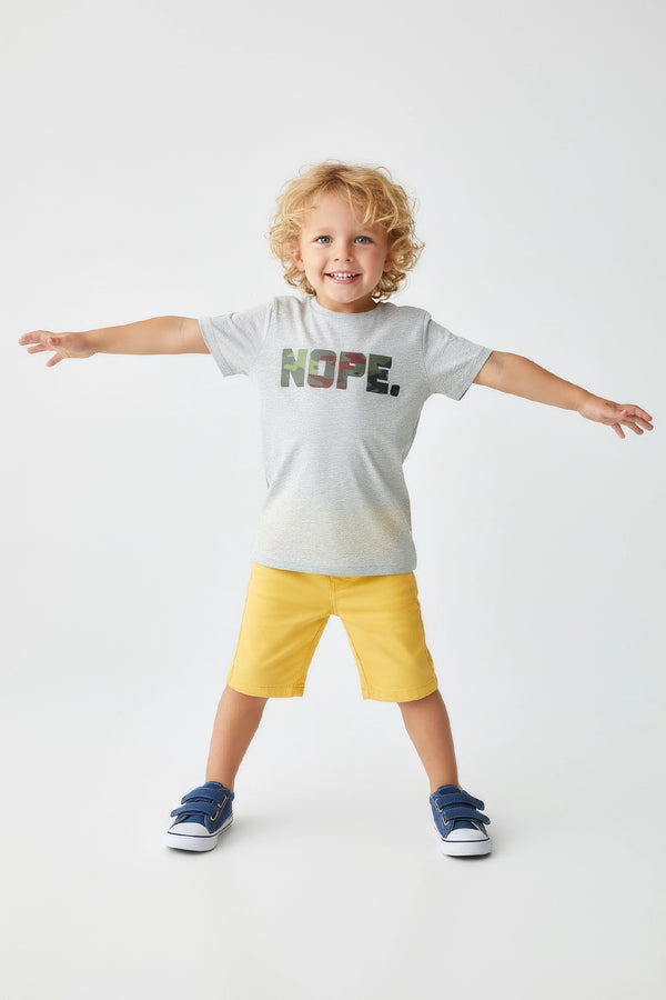 Boys Branded Graphic T-Shirt - Heather Grey