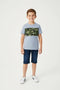 Boys Mid Camouflage T-Shirt - Gray