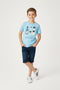 Boys Branded Graphic T-Shirt - Sky Blue