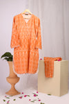 Women's Eastern Lawn Printed 2-Piece Suit WS23-109 - Orange