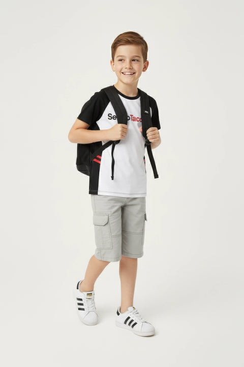 Boys Branded Graphic T-Shirt - Black and White