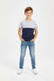 Boys Branded T-Shirt - White And Navy