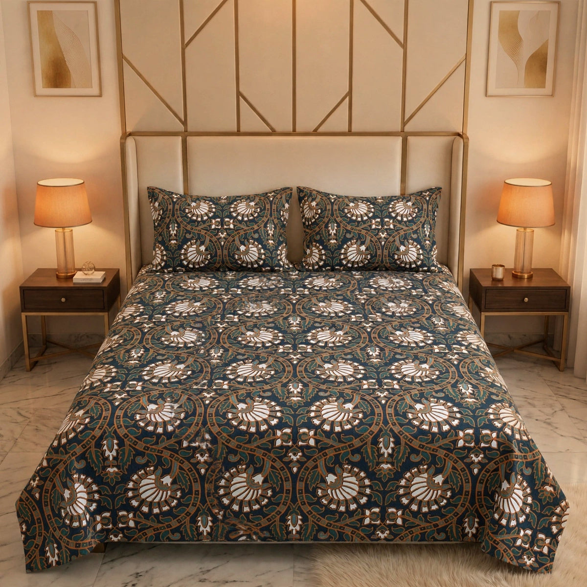 Knotco Printed Cotton Rich Bedsheet Set TC-150