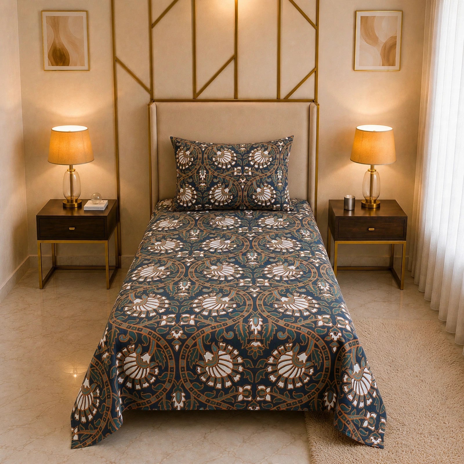 Knotco Printed Cotton Rich Bedsheet Set TC-150