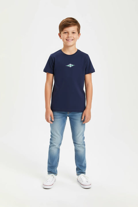 Boys Branded Graphic T-Shirt - Navy