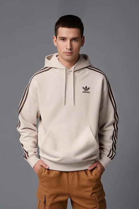 Men Branded Pull Over Hoodie - Oatmeal