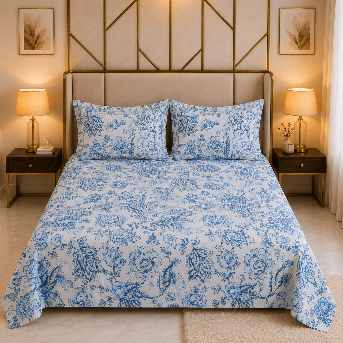 Double Printed Cotton Rich Bedsheet Set TC-150