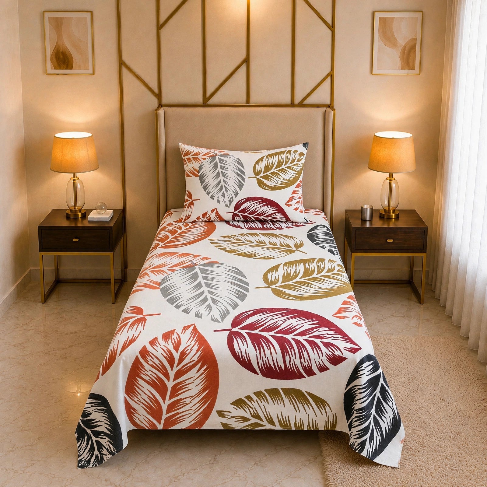 Knotco Printed Cotton Rich Bedsheet Set TC-150