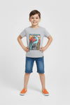 Boys Branded Graphic T-Shirt - Heather Grey