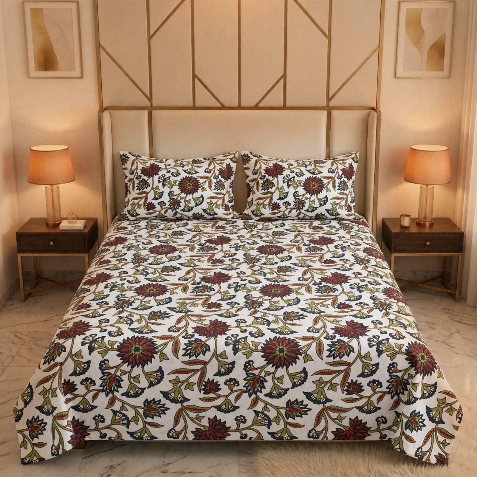 Knotco Printed Cotton Rich Bedsheet Set TC-150
