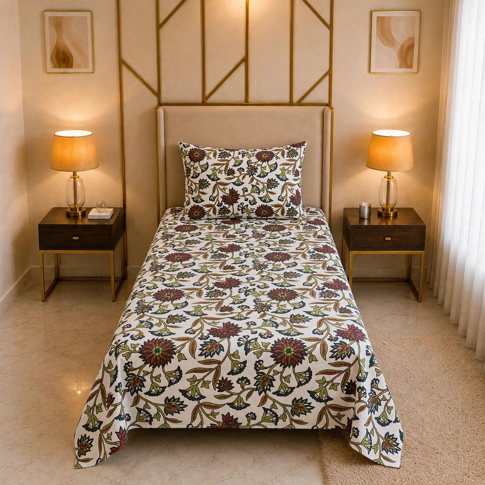 Knotco Printed Cotton Rich Bedsheet Set TC-150