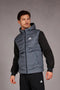 Men Branded Puffer Jacket  - Grey And Black