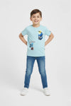 Boys Branded Graphic T-Shirt - Sky Blue