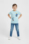 Boys Branded Graphic T-Shirt - Sky Blue