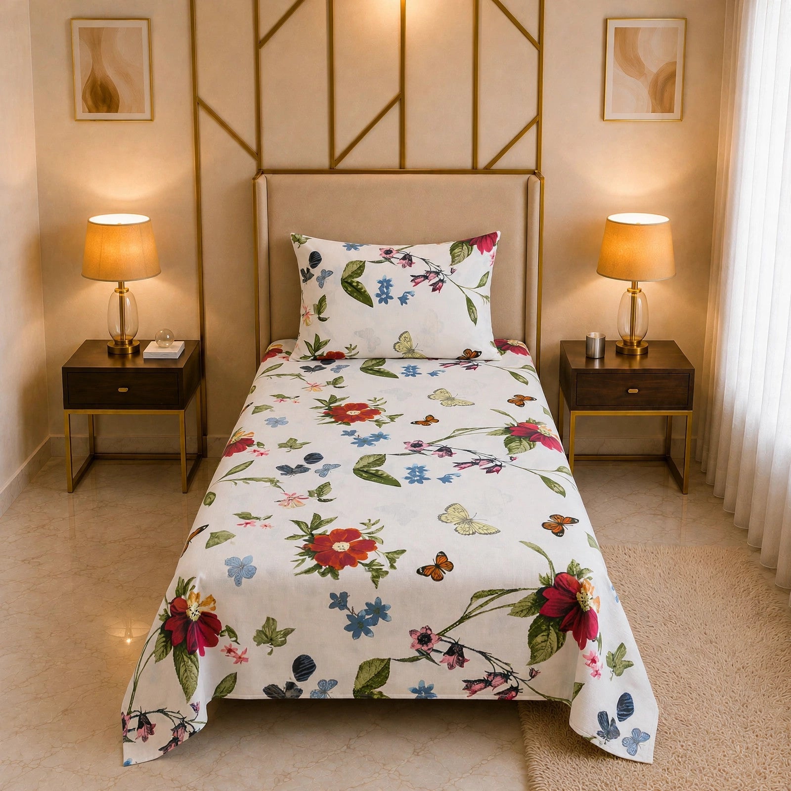 Knotco Printed Cotton Rich Bedsheet Set TC-150