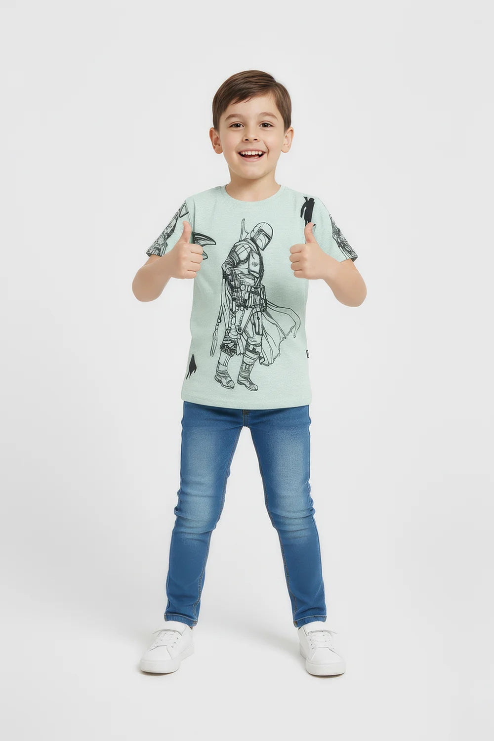 Boys Branded Graphic T-Shirt - Dusty Green