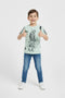 Boys Branded Graphic T-Shirt - Dusty Green