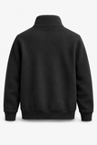 Men Branded Fleece Zipper - Black