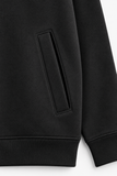 Men Branded Fleece Zipper - Black