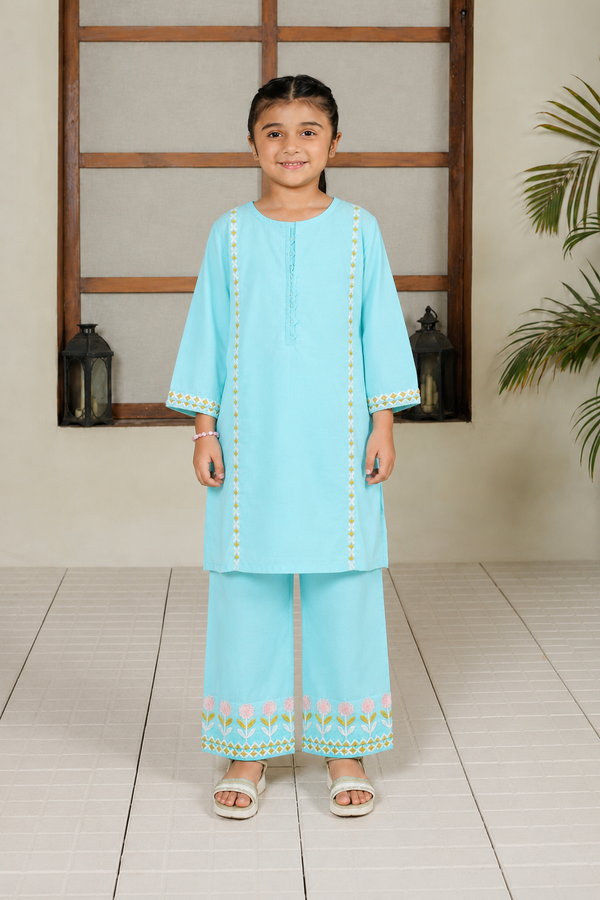 2 PIECE EMB LAWN SUIT