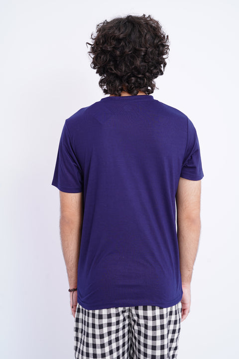Men Branded R-Neck Tee - Navy