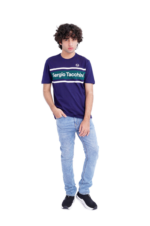 Men Branded Graphic Tee - Navy