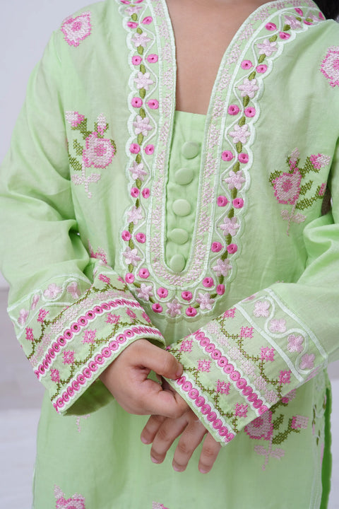 Girls Emb suit 323530-EX-0000002105-GREEN-GS24-103-GH-19 