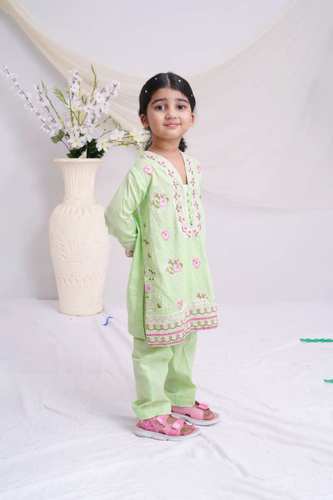 Girls Emb suit 323530-EX-0000002105-GREEN-GS24-103-GH-19 