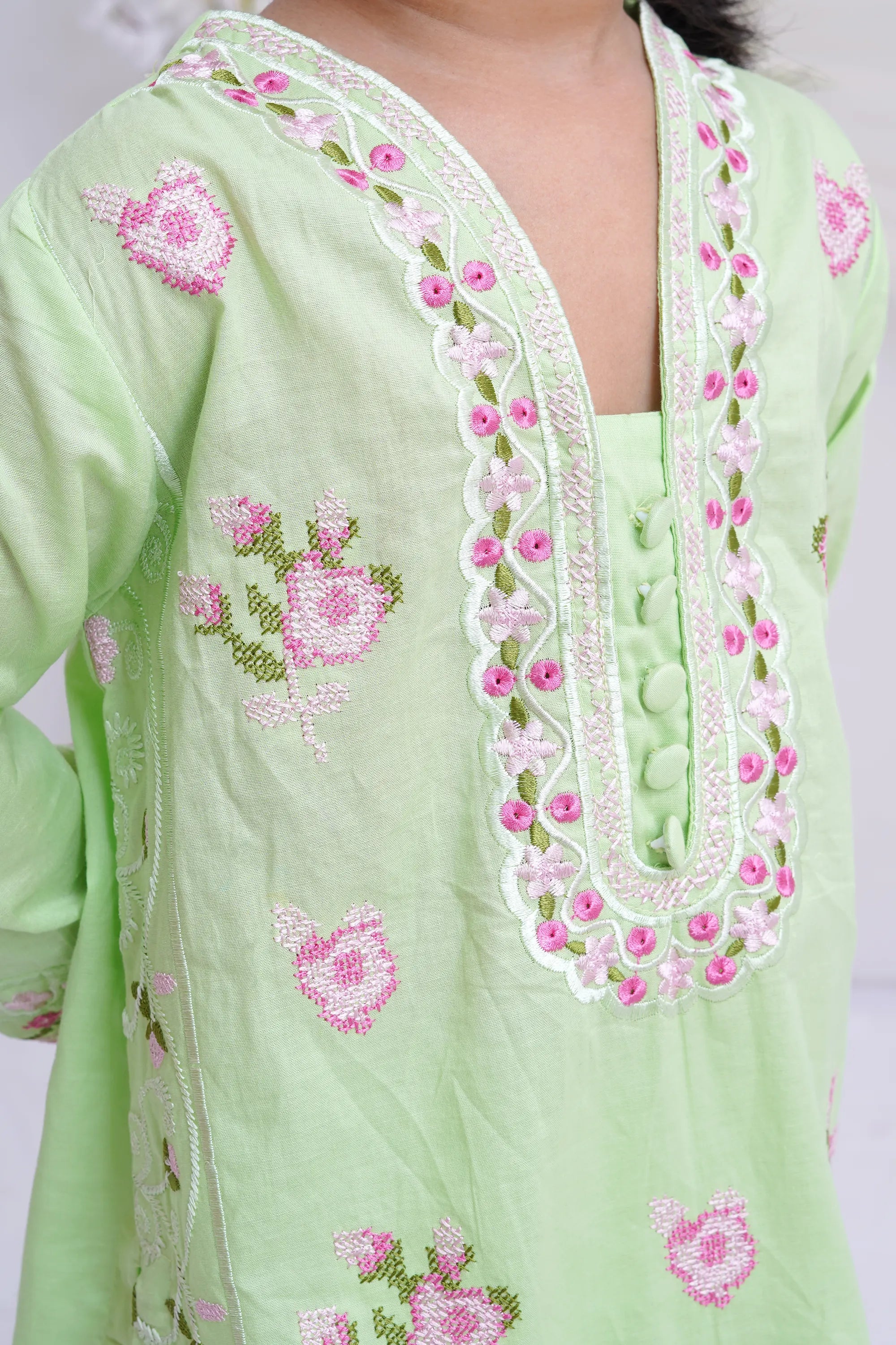 Girls Emb suit 323530-EX-0000002105-GREEN-GS24-103-GH-19