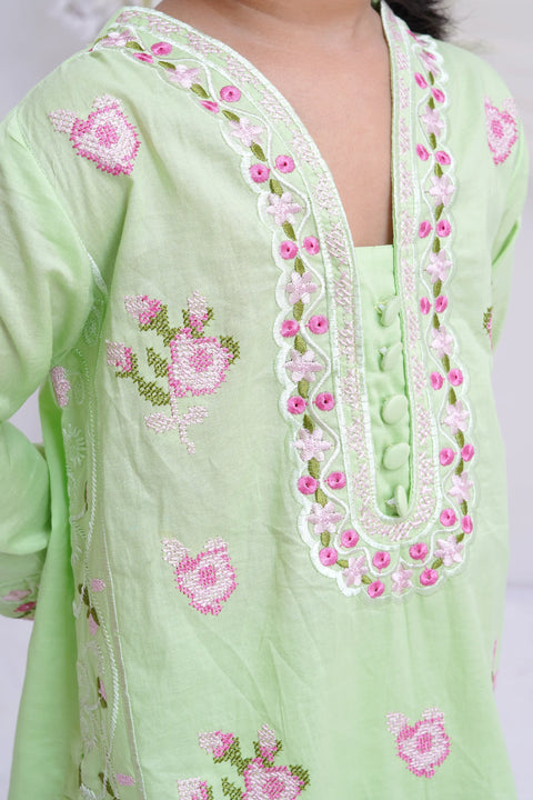 Girls Emb suit 323530-EX-0000002105-GREEN-GS24-103-GH-19