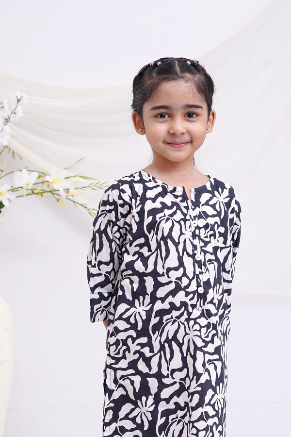 Girls Printed Suit 342128-EX-0000003647-BLACK-GS24-154-GH-05 