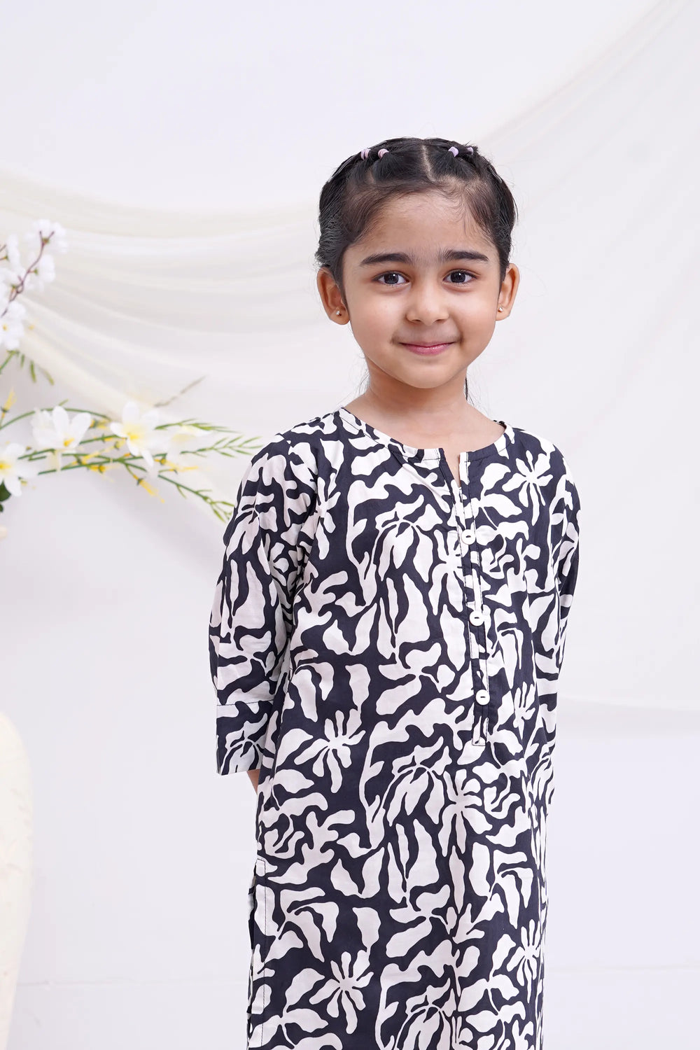 Girls Printed Suit 342128-EX-0000003647-BLACK-GS24-154-GH-05 