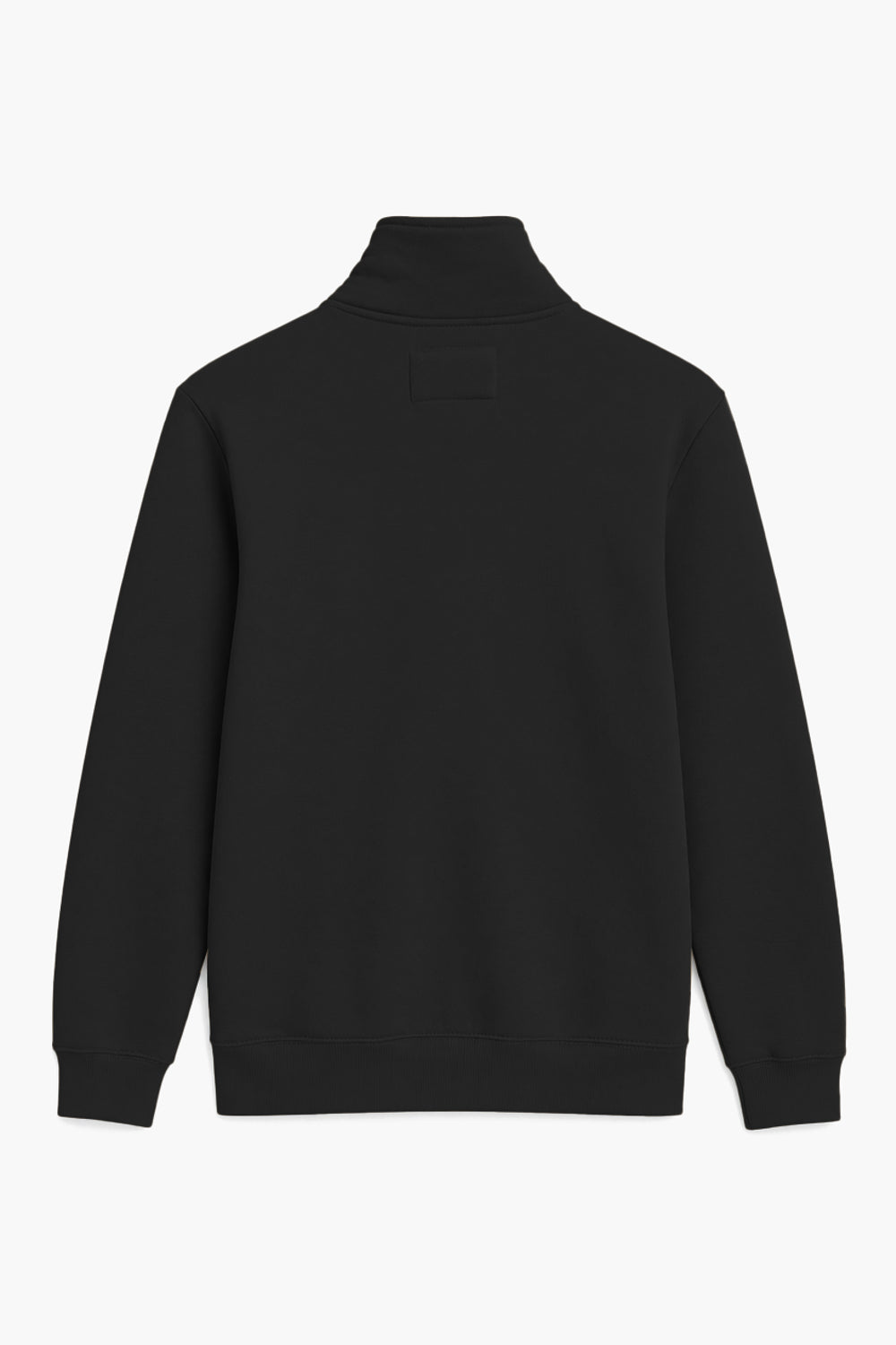 Men Fleece Branded Zipper - Black