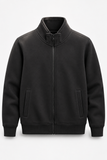 Men Branded Fleece Zipper - Black